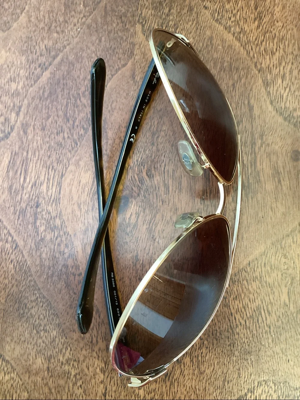 Ray-Ban Arista Gold Frame Brown Gradient Aviator Sunglasses - Ray-Ban RB3386 - Picture 9 of 16